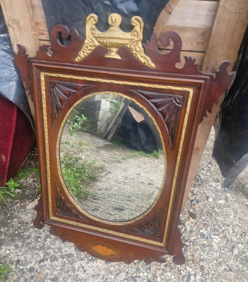 Mahogany and gilt framed wall mirror. View II