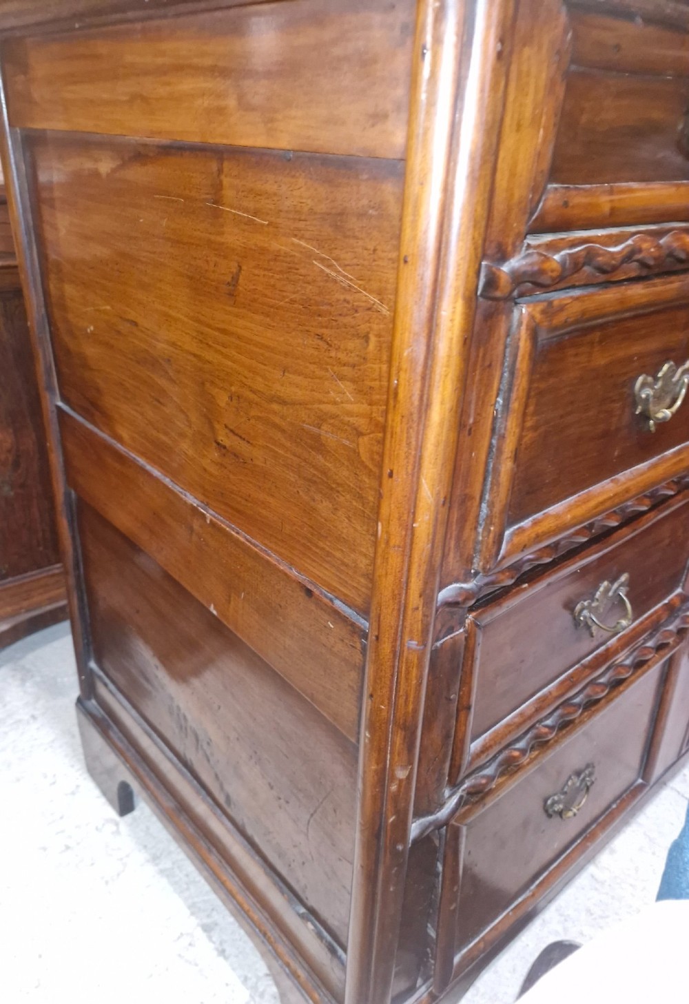 Antique walnut chest of drawers. View III