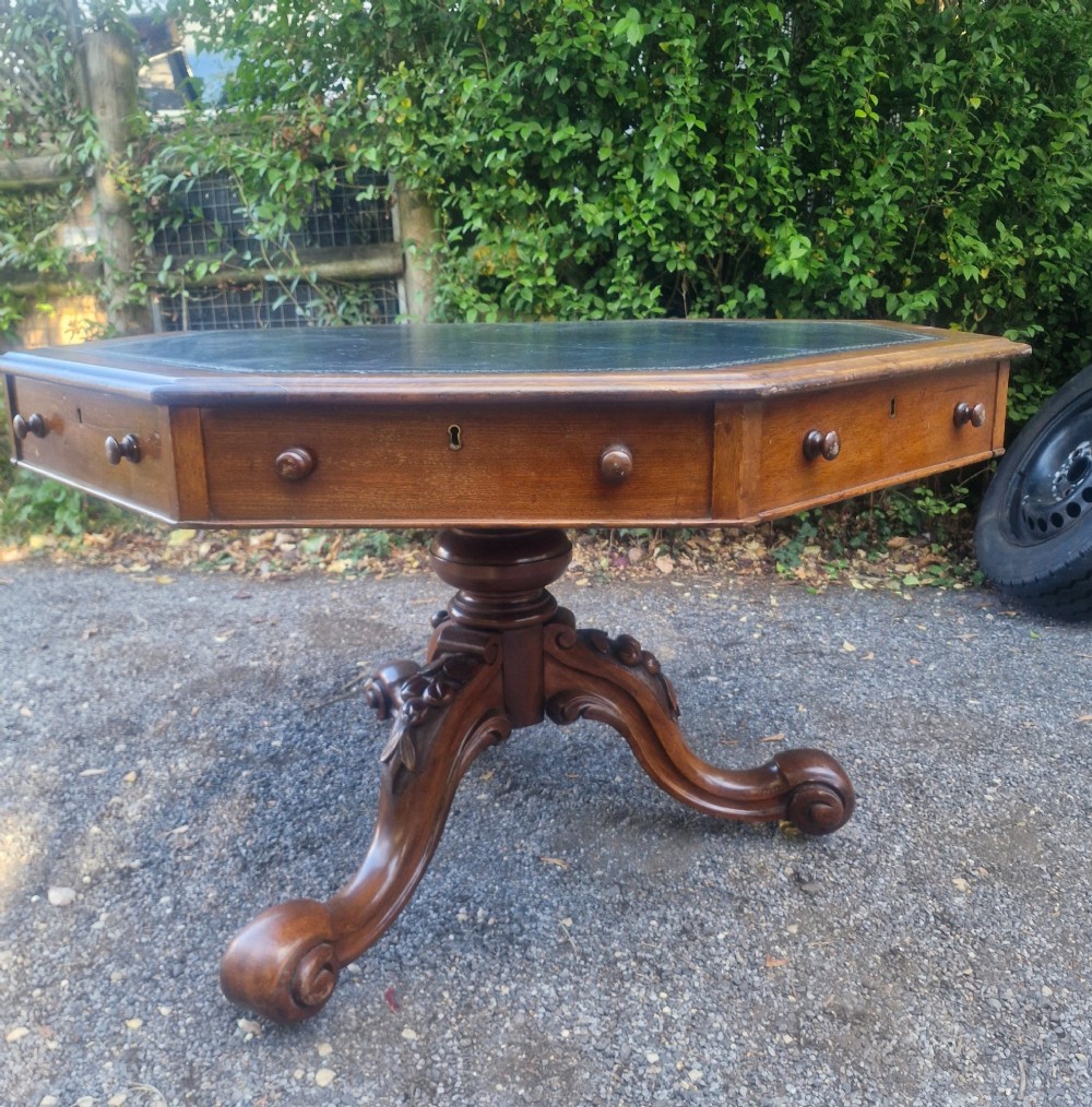 Victorian mahogany revolving hall centre table. View IV