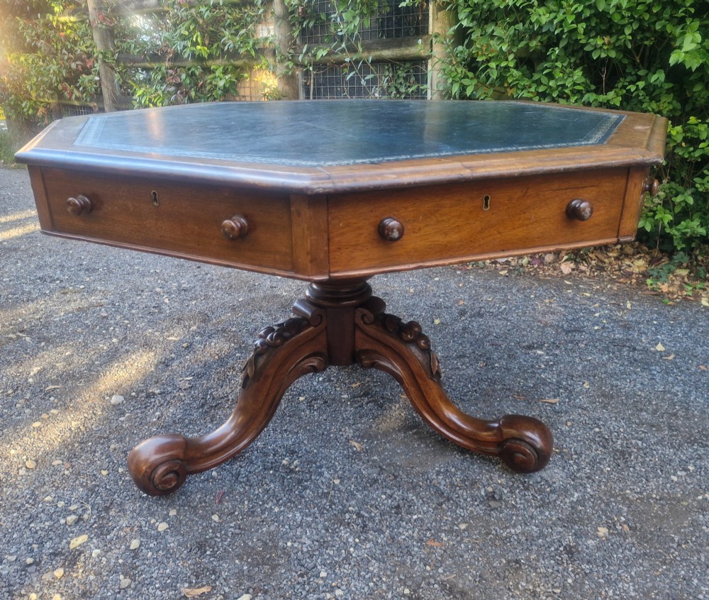 Victorian mahogany revolving hall centre table. View V