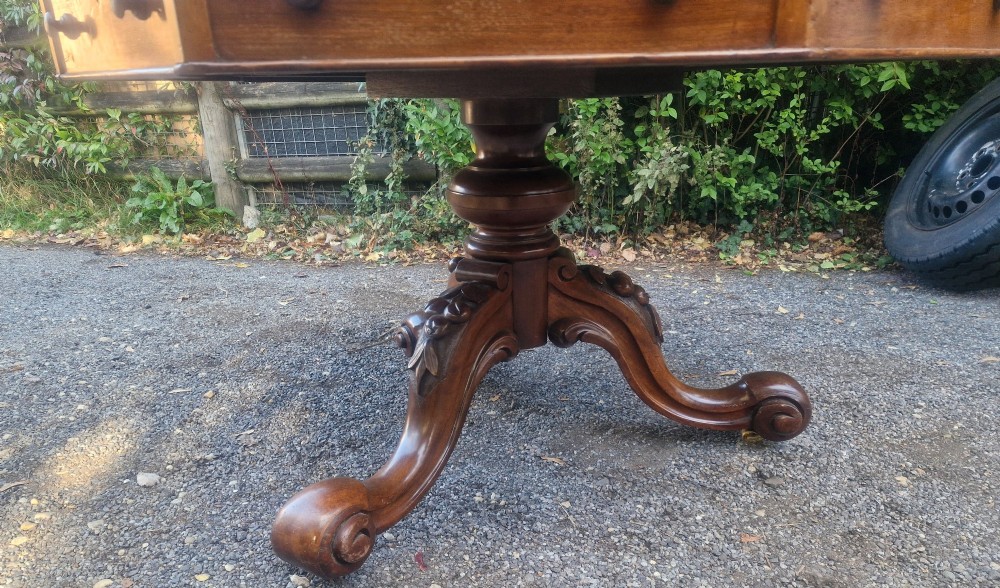 Victorian mahogany revolving hall centre table. View VII