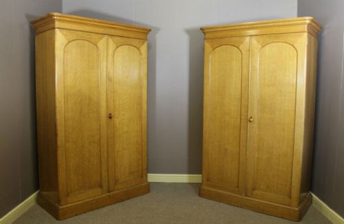 A Pair of Country House Oak Wardrobes by Gillows of Lancaster