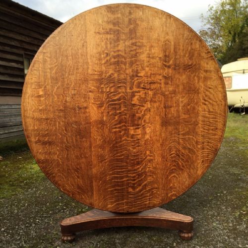 54" Circular Oak Table
