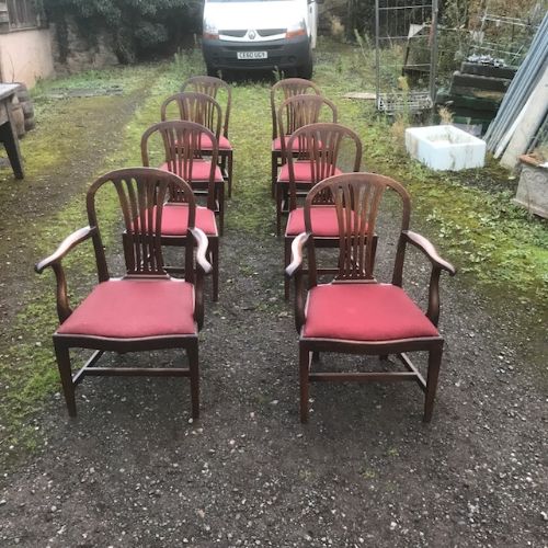 Set of Eight 18th Century George III Mahogany Dining Chairs