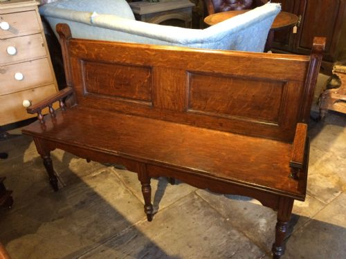 
19th C Oak Hall Bench