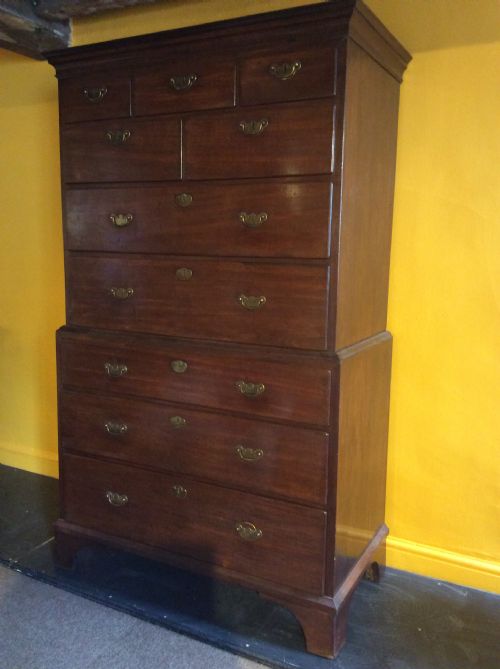 18th C Mahogany Chest on Chest.