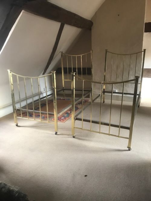 Pair of Single Brass Beds by Mapple & Co.