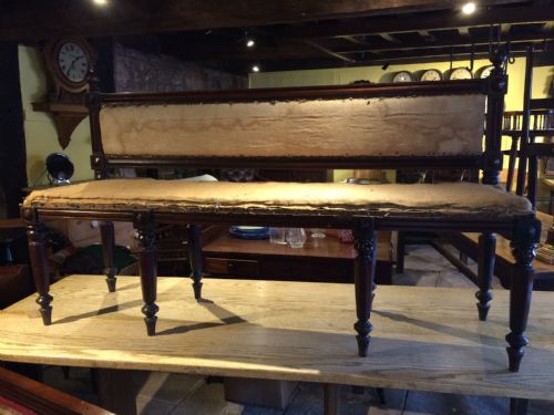 19th C Mahogany Hall Bench