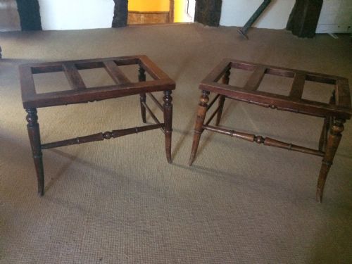 19th C Pair of Stained Beech Luggage Racks.