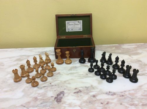 19th C Boxed Chess Set  Made by the British Chess Company