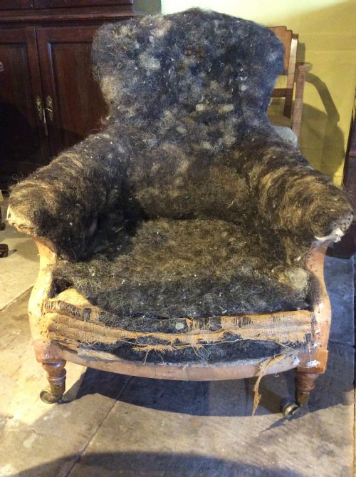19thc  Birchwood Armchair for Upholstery