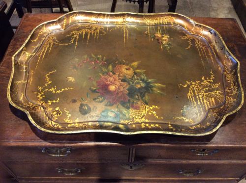 19thc Jennens & Bettridge Papier Mâché Tray
