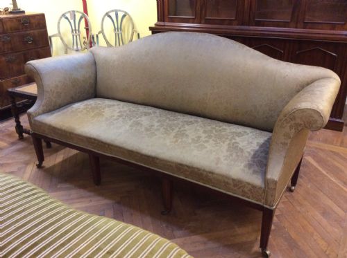 19thc Mahogany Camel Shaped Back Sofa