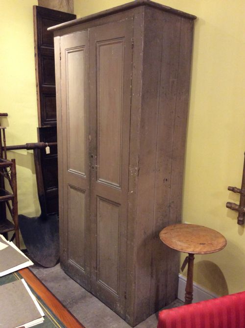 19thc Country House Painted Pine Cupboard
