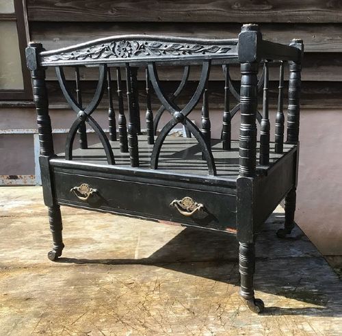 19thc Ebonised Canterburry
