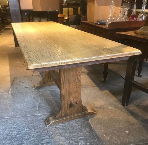 20thc Arts & Crafts Style  Oak Refectory Table