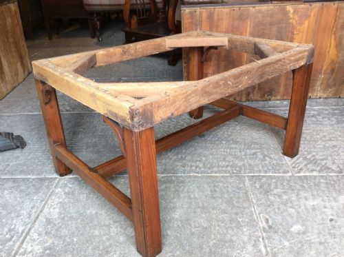 18thc English Country House Oversized Mahogany Stool for Upholstery