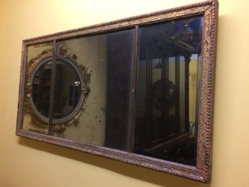 Early 18thc Rectangular Mirror with Traces of Polychrome