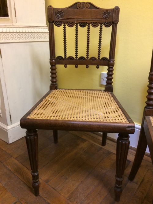 19THC PAIR OF INDIAN ROSEWOOD CANED SIDE CHAIRS - ADDITIONAL PHOTO 1