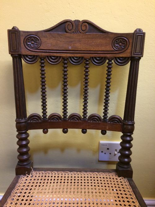 19THC PAIR OF INDIAN ROSEWOOD CANED SIDE CHAIRS - ADDITIONAL PHOTO 4