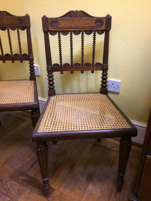 19THC PAIR OF INDIAN ROSEWOOD CANED SIDE CHAIRS - ADDITIONAL PHOTO 5