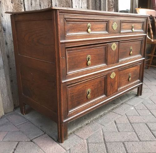 Early 18thc Oak & Elm Chest of Drawers