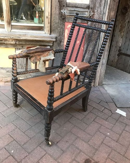 19thc Stained Beech Bobbin Armchair