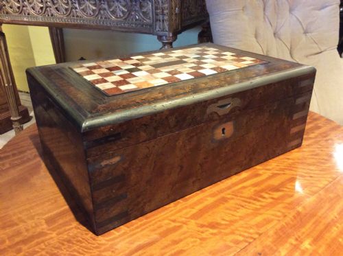 19thc Birds Eye Maple, Specimen Marble Box