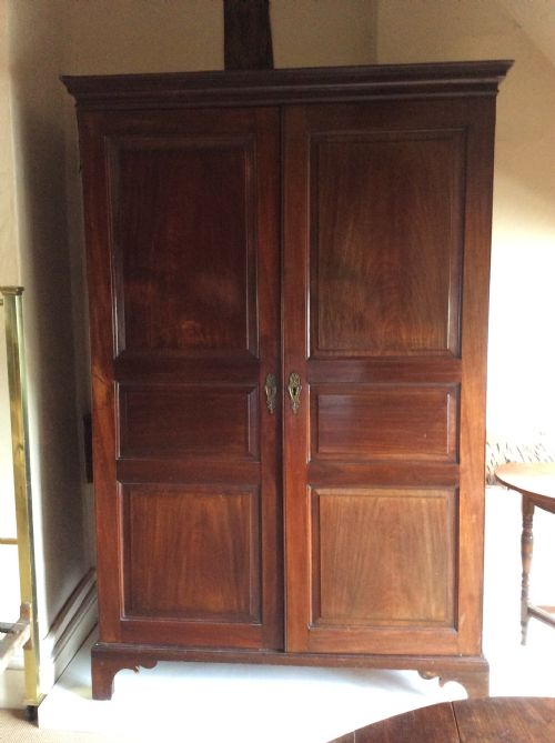 18thc 2 Door Mahogany Jersey Knockdown Wardrobe