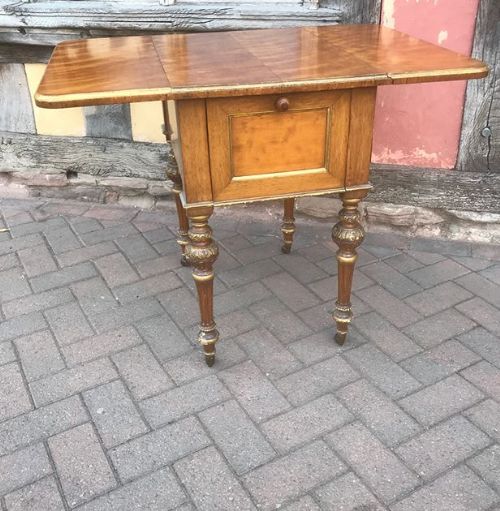 19thc Pembroke Table in Birch Wood and Oak. Possibly Holland & Sons