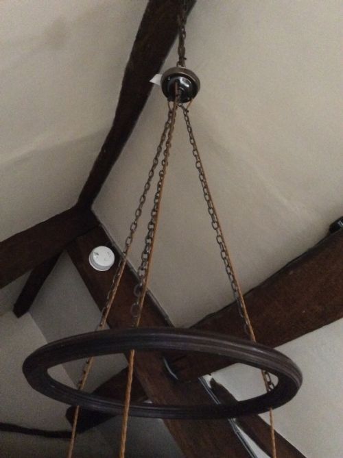 ARTS CRAFTS 3 LANTERN CHANDELIER - ADDITIONAL PHOTO 3