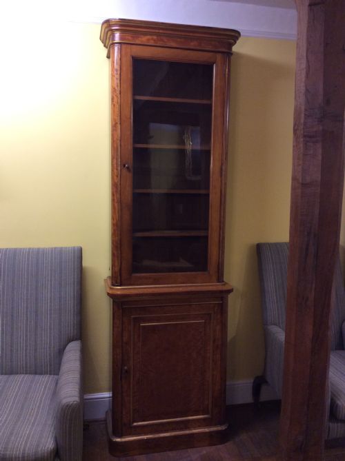 19thc Birchwood & Parcel Gilt Narrow Bookcase by Holland & Sons