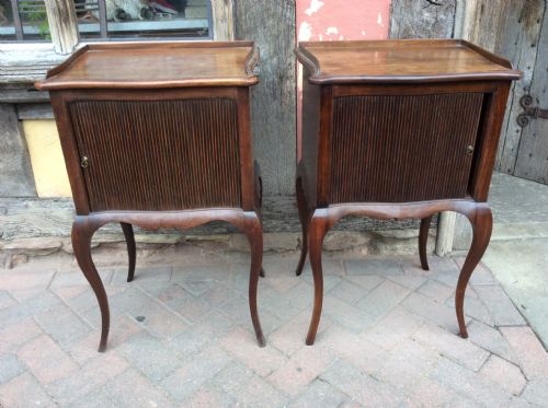 Pair of Mahogany Bedside Cabinets One 18th,one Later