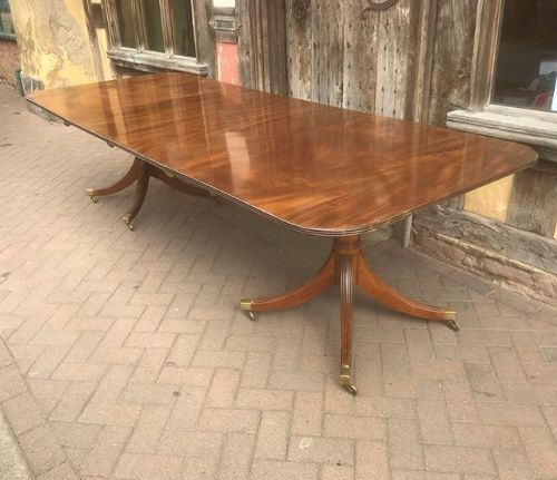Edwardian Twin Pedestal Mahogany Dining Table