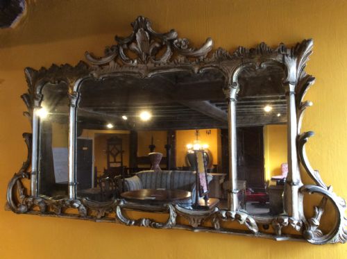 19thc Carved & Gilt Three Section Mirror