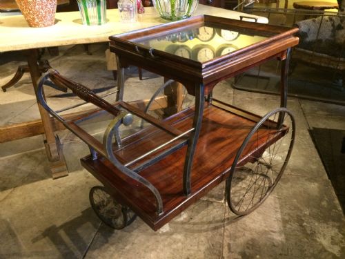 1920’S Drinks Trolley in Mahogany and Silver Plate
