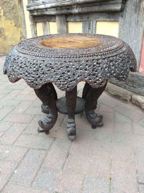 19thc Carved Burmese Table