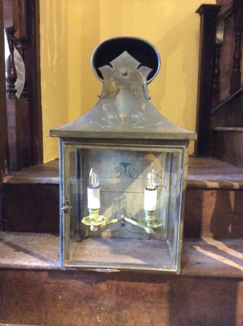 19thc Toleware Wall Lantern
