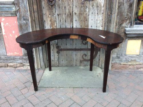 18thc Mahogany Kidney Shape Writing/hunt Table