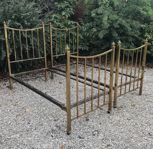 Edwardian Pair of Brass Beds