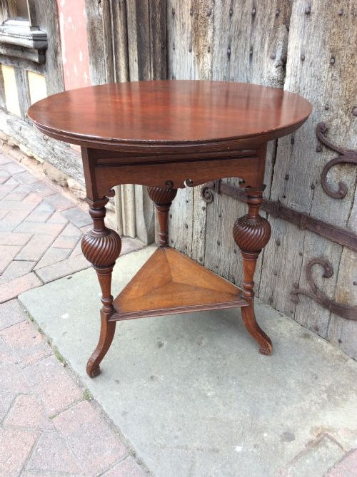19thc Walnut Lamp Table Stamped Howard & Sons
