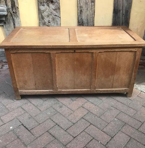 Arts & Crafts Style Light Oak Coffer C.1890