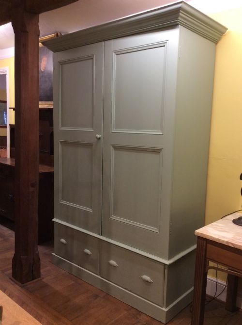 19thc Country House Painted Linen Cupboard