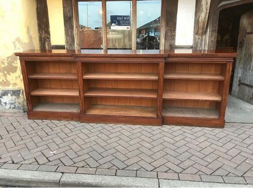 A Large Country House 19thc Mahogany Dwarf Breakfront Bookcase
