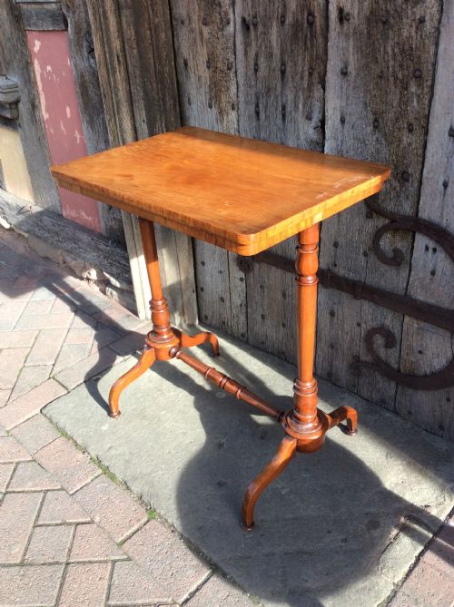 19thc Satinwood Lamp/end Table