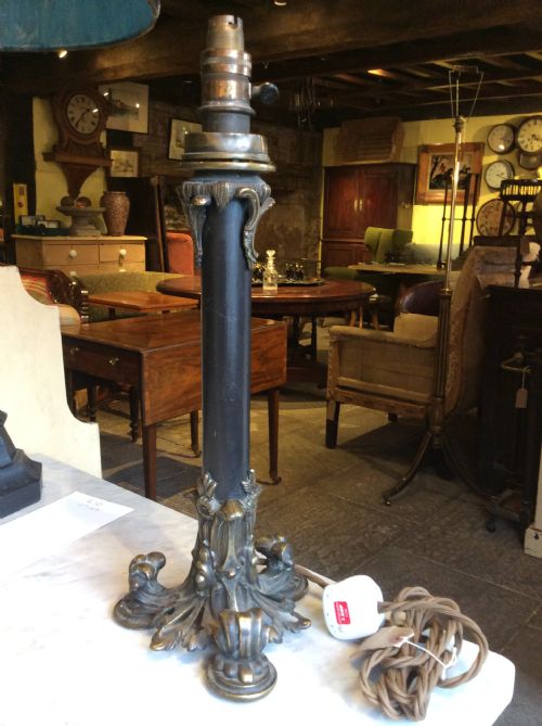 19thc Brass Lamp