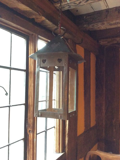 Arts & Crafts Voysey Style Copper Lantern