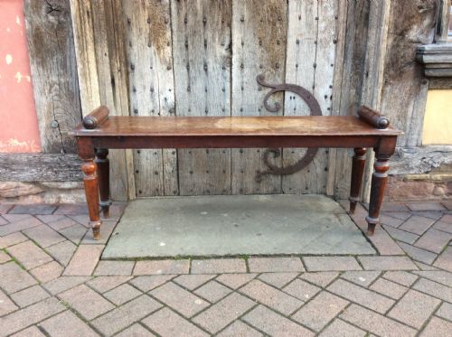 19thc Mahogany Hall Bench