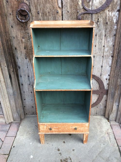 Pine and Decorated Waterfall Shelves