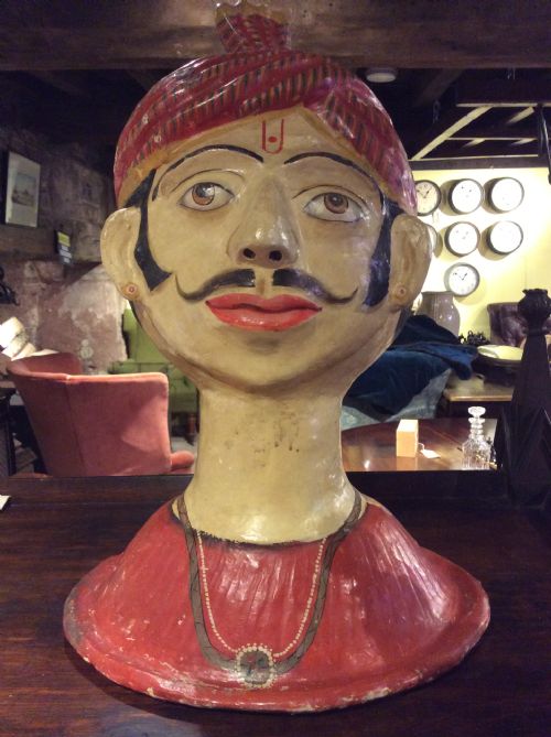 Edwardian Papier Mâché Bust of Indian Man